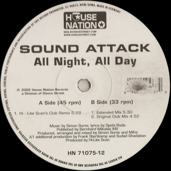 Sound Attack - All Night All Day