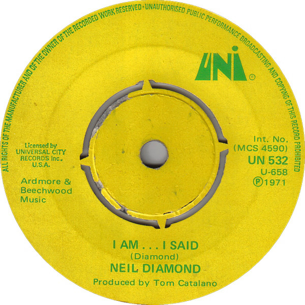 Neil Diamond - I Am I Said  Done Too Soon