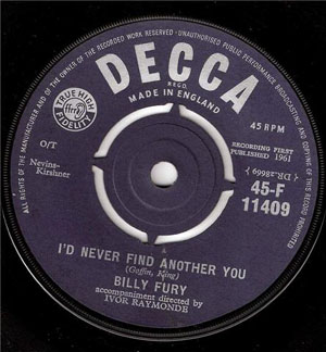 Billy Fury - Id Never Find Another You  Sleepless Nights