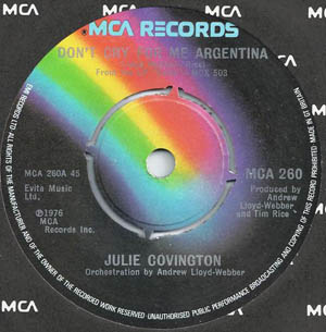 Julie Covington - Dont Cry For Me Argentina
