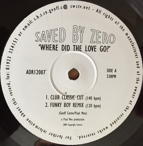 Saved By Zero - WHERE DID THE LOVE GO
