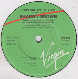 Sharon Brown - I Specialize In Love