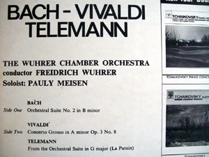 Bach Vivaldi Telemann - Freidrich Wuhrer Chamber Orchestra