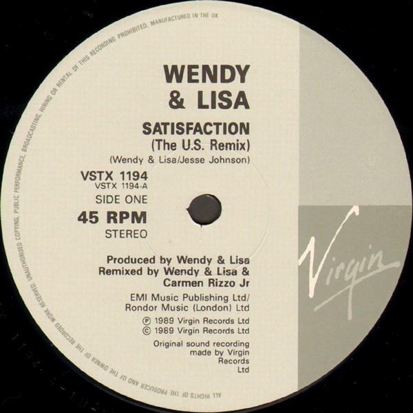 Wendy  Lisa - Satisfaction US Remix