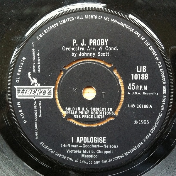 PJ Proby - I Apologise