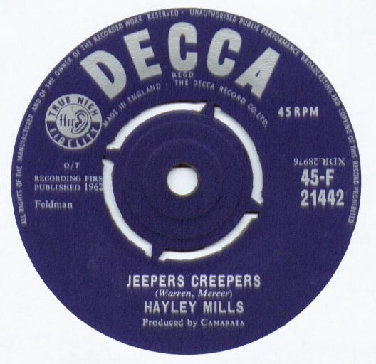 Hayley Mills - Jeepers Creepers / Johnny Jingo