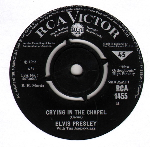 Elvis Presley With Jordanaires, The - Crying In The Chapel