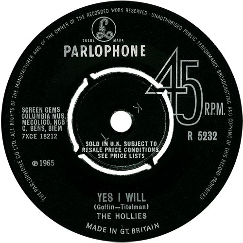 Hollies, The - Yes I Will