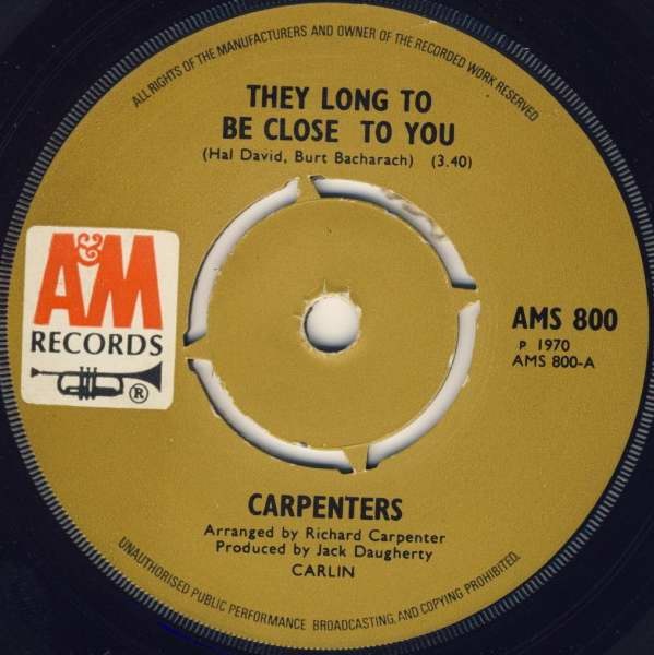 Carpenters - They Long To Be Close To You