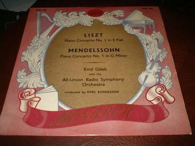 LISZTMENDELSSOHNGILELS - Piano Conc No 1 E Flat   G Minor