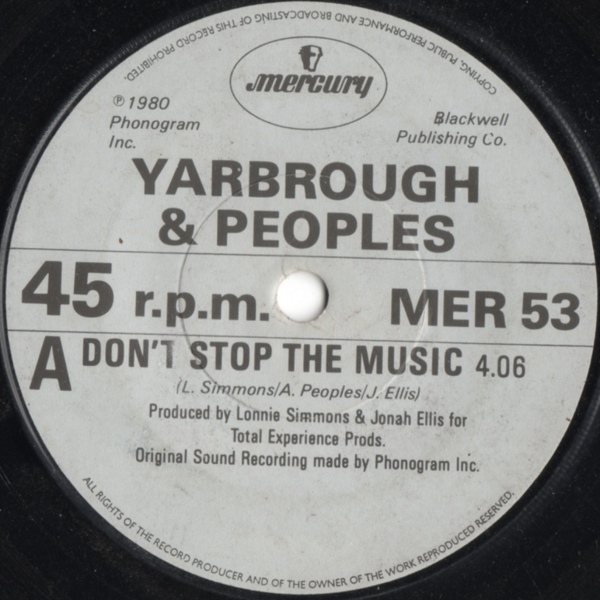 Yarbrough  Peoples - Dont Stop The Music