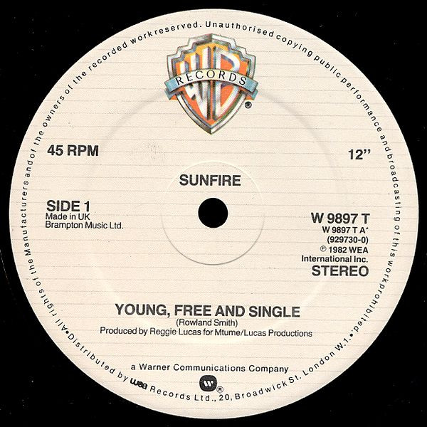 Sunfire - Young Free And Single  Shake Your Body