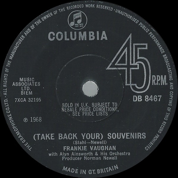 Frankie Vaughan - Take Back Your Souvenirs
