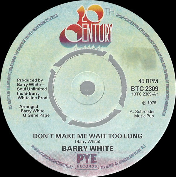 Barry White - Dont Make Me Wait Too Long