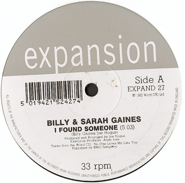 Billy  Sarah Gaines - I Found Someone  No One Loves Me Like You