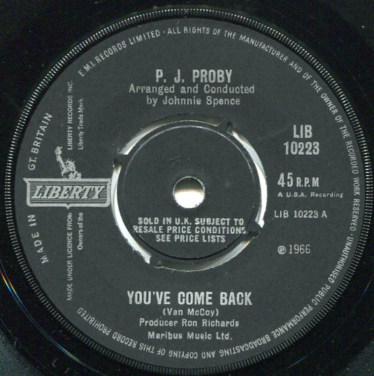 PJ Proby - Youve Come Back