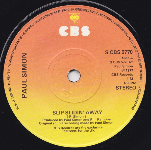 Paul Simon - Slip Slidin Away