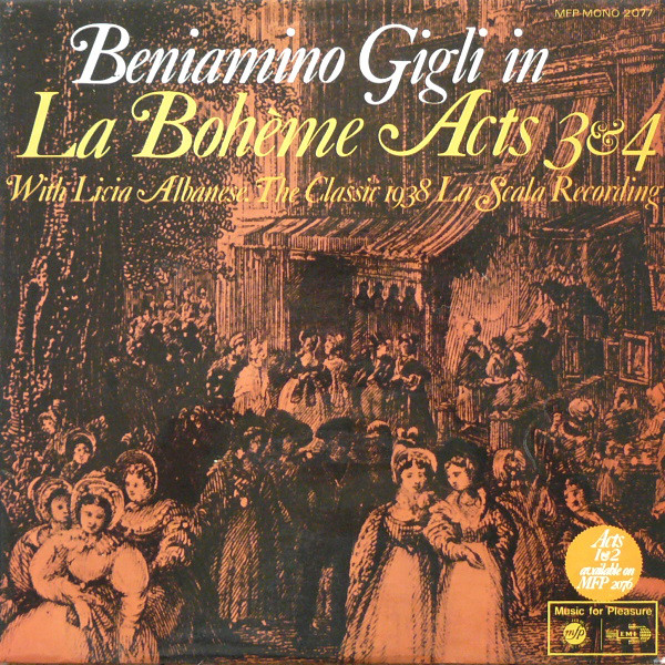 Beniamino Gigli And Licia Albanese La Scala Orch -  La Bohme Acts 3  4