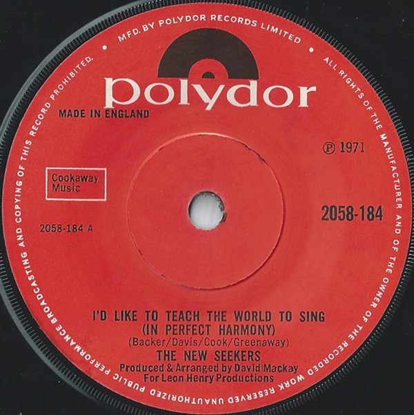 The New Seekers - Id Like To Teach The World To Sing