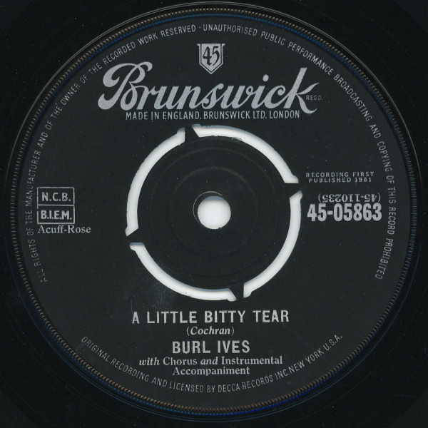 Burl Ives - A Little Bitty Tear  Shanghied