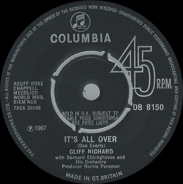 Cliff Richard -  Its All Over