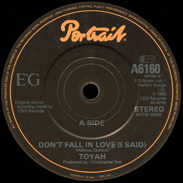 Toyah - Dont Fall In Love I Said