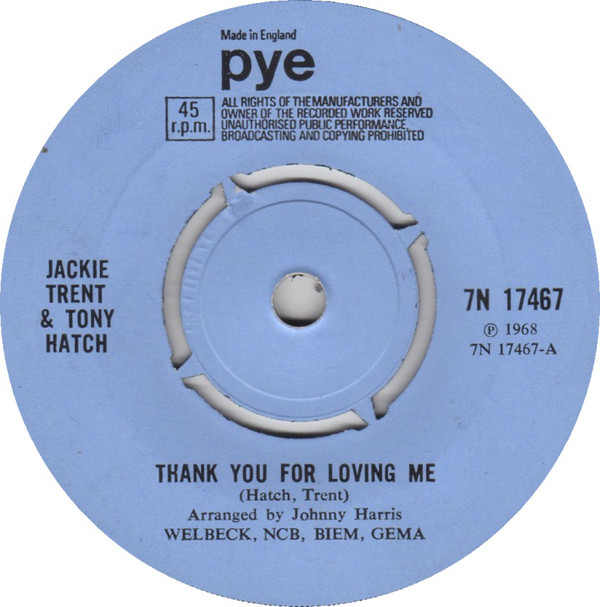 Jackie Trent  Tony Hatch - Thank You For Loving Me