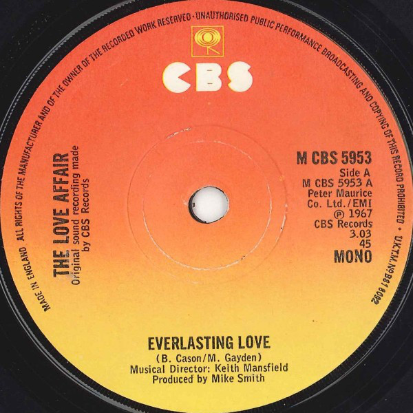 The Love Affair -  Everlasting Love Bringing On Back The Good Times
