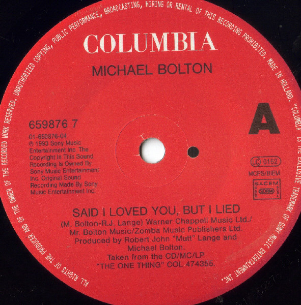 Michael Bolton - Said I Loved YouBut I Lied