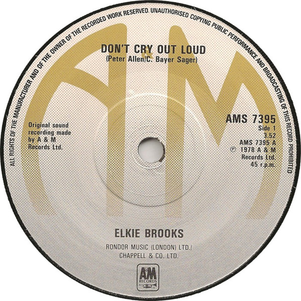 Elkie Brooks - Dont Cry Out Loud  Got To Be A Winner