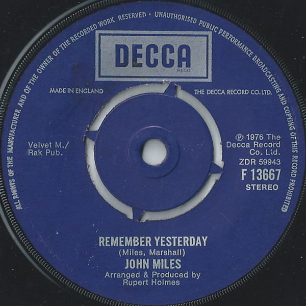 John Miles - Remember Yesterday