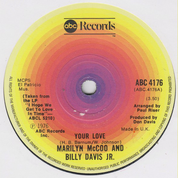 Marilyn McCoo And Billy Davis Jr - Your Love