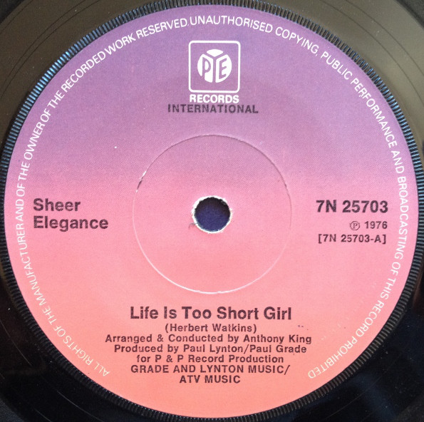 Sheer Elegance - Life Is Too Short Girl