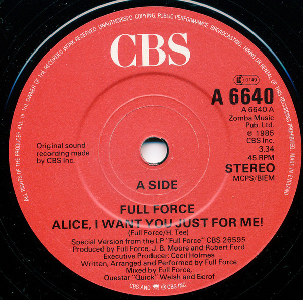 Full Force - Alice I Want You Just For Me