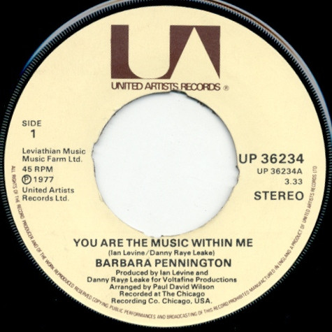 BARBARA PENNINGTON - You Are The Music Within Me