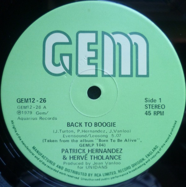 Patrick Hernandez  Herv Tholance - Back To Boogie