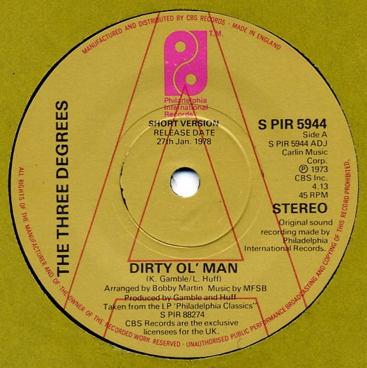 The Three Degrees - Dirty Ol Man