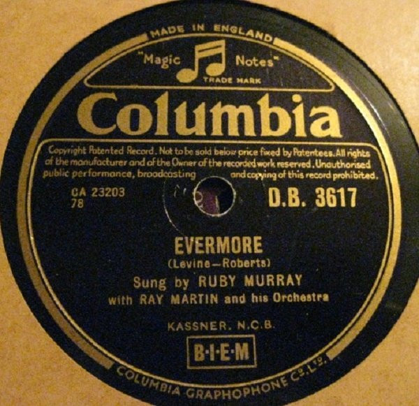 Ruby Murray With Ray Martin And His Orchestra - Evermore  Bambino