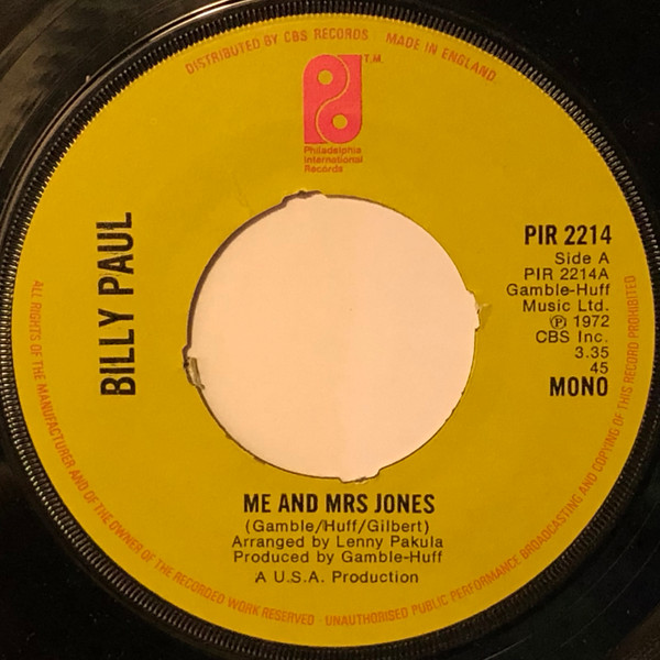 Billy Paul - Me And Mrs Jones