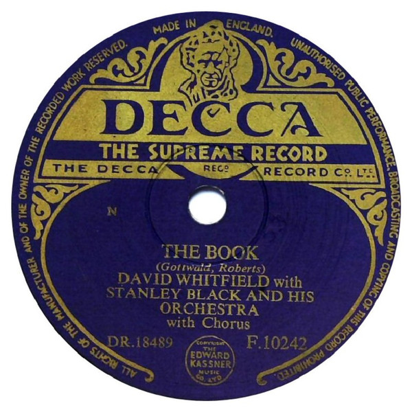 David Whitfield With Stanley Black  Orchestra - The Book  Heartless