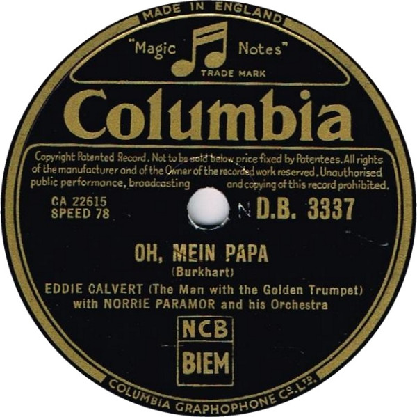 Eddie Calvert With Norrie Paramor  Orchestra - Oh Mein Papa