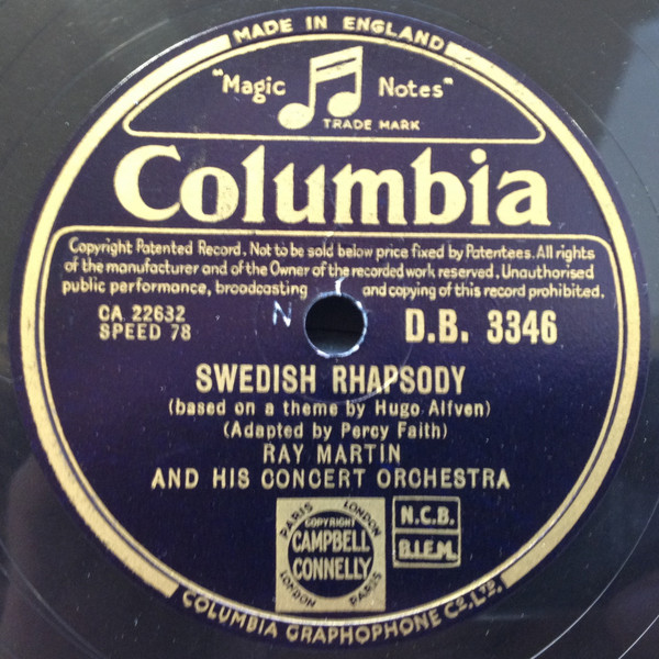 Ray Martin And His Concert Orchestra - Swedish Rhapsody  HiLili HiLo