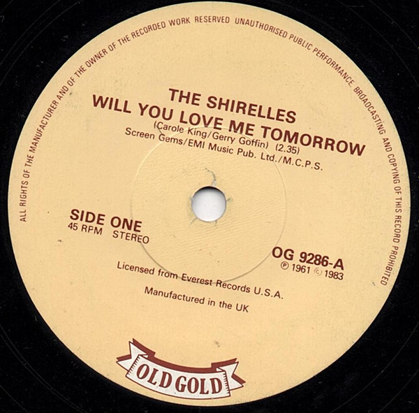 The Shirelles - Will You Love Me Tomorrow
