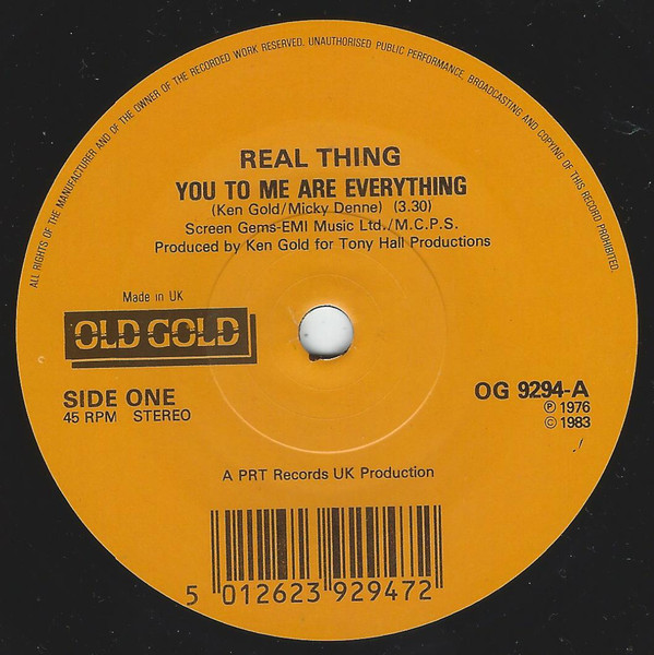 The Real Thing -  You To Me Are EverythingCant Get By Without You