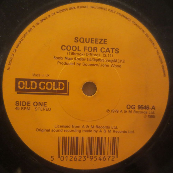Squeeze - Cool For Cats  Labelled With Love