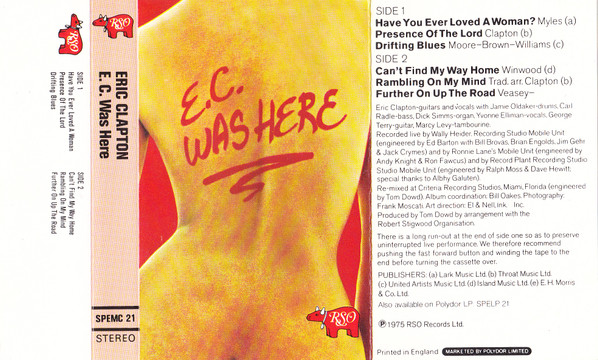 Eric Clapton - EC Was Here