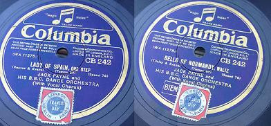 Jack Payne And His BBC Dance Orchestra -  Lady Of Spain  Bells Of Normandy