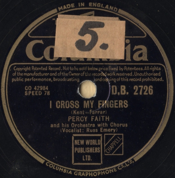Percy Faith  Mitch Miller And Orchestras - I Cross My Fingers  Tzena Tzena Tzena