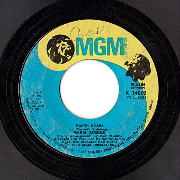 Marie Osmond - Paper Roses  Least Of All You