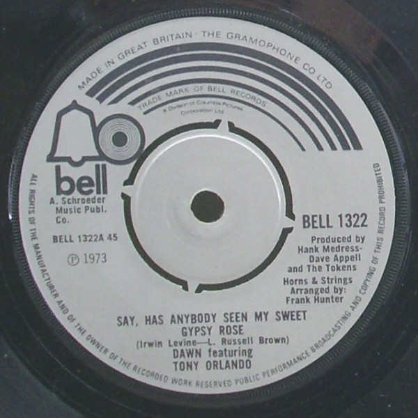 Dawn featuring Tony Orlando -  Say Has Anybody Seen My Sweet Gypsy Rose